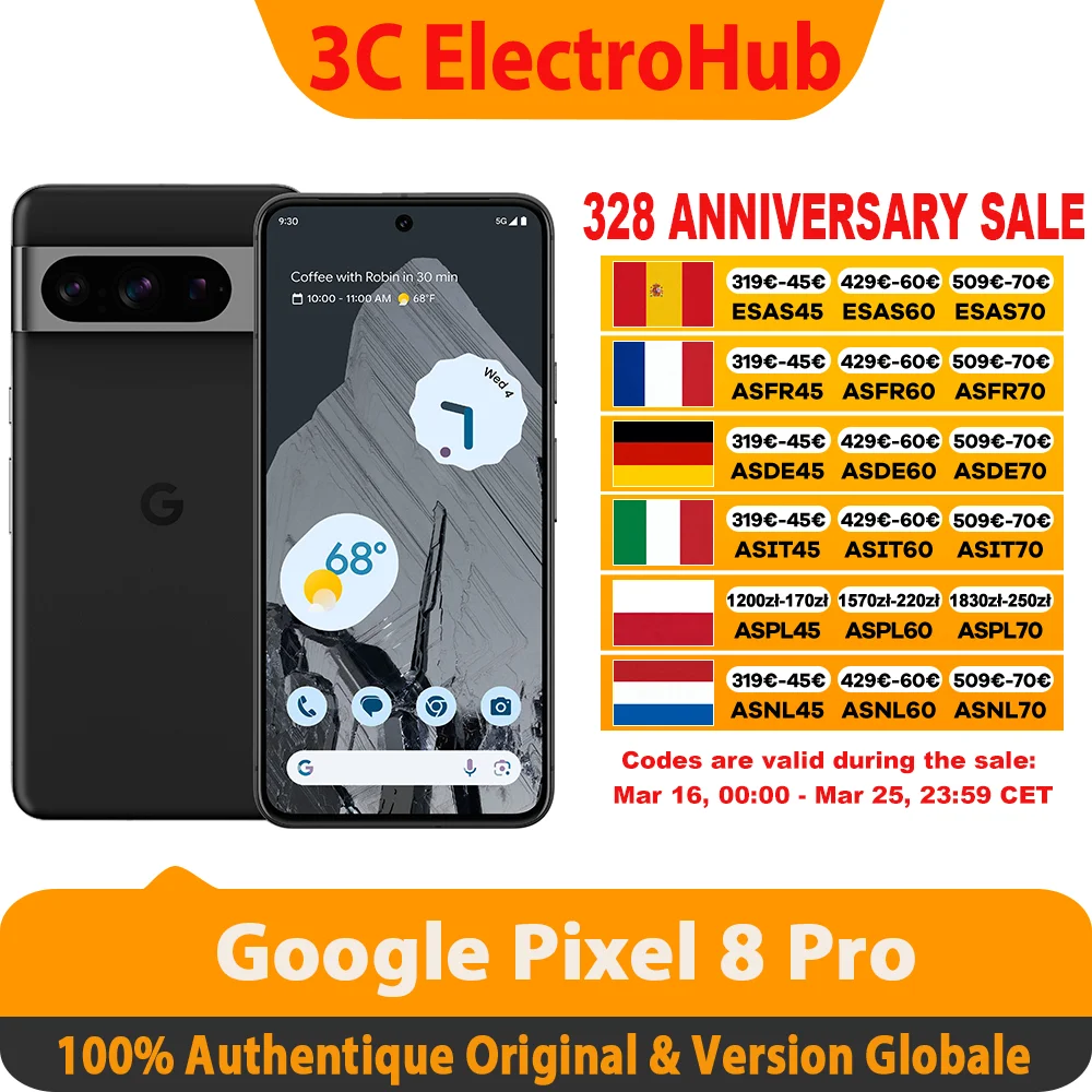 Smartfon Google Pixel 8 Pro 5G z EU za $425.97 / ~1620zł