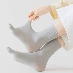Women Socks Velvet Five Fingers Socks Summer Thin Cotton Solid Color Breathable Absorbent Toe Socks Spring Autumn Girls Gift Sox