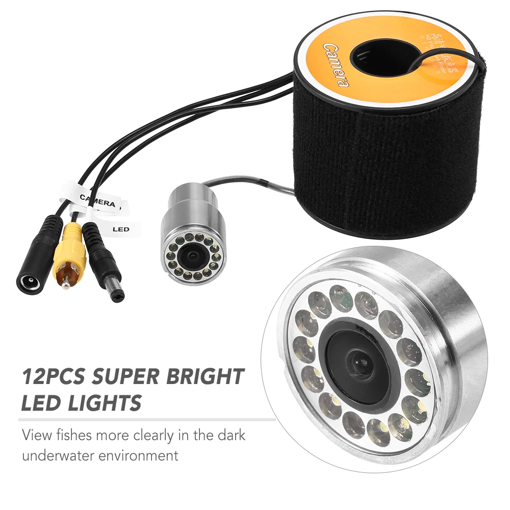 Underwater Fishing Camera 12 LED Night Vision Waterproof Fish Shape Boat Ice 1200TVL 15/50m Cable Fishing Accessories