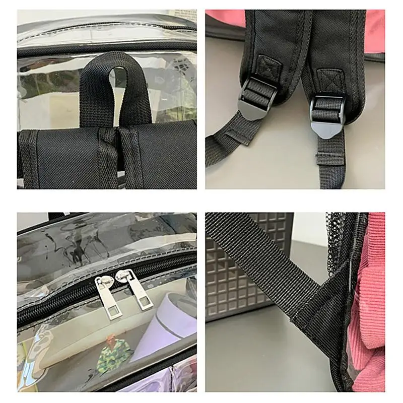 Cute Clear Backpack Cute Clear School Bag Cute Large Book Bag Heavy Duty Transparent Bookbag For School Supplies