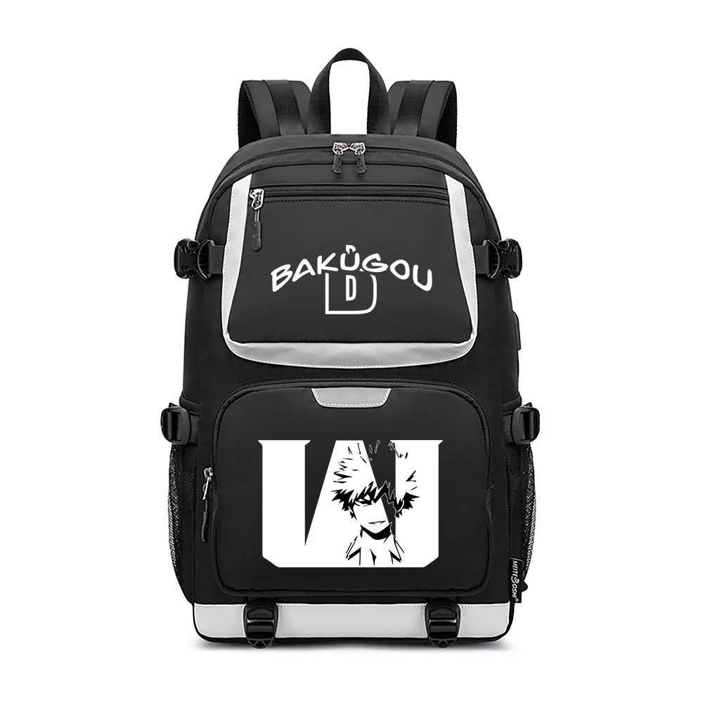 Zaino My Hero Academia MHA | 47x31x18 Cm Per Scuola E Viaggio | Design Midoriya/Todoroki/Bakugo | Borsa Per Laptop 15 Pollici