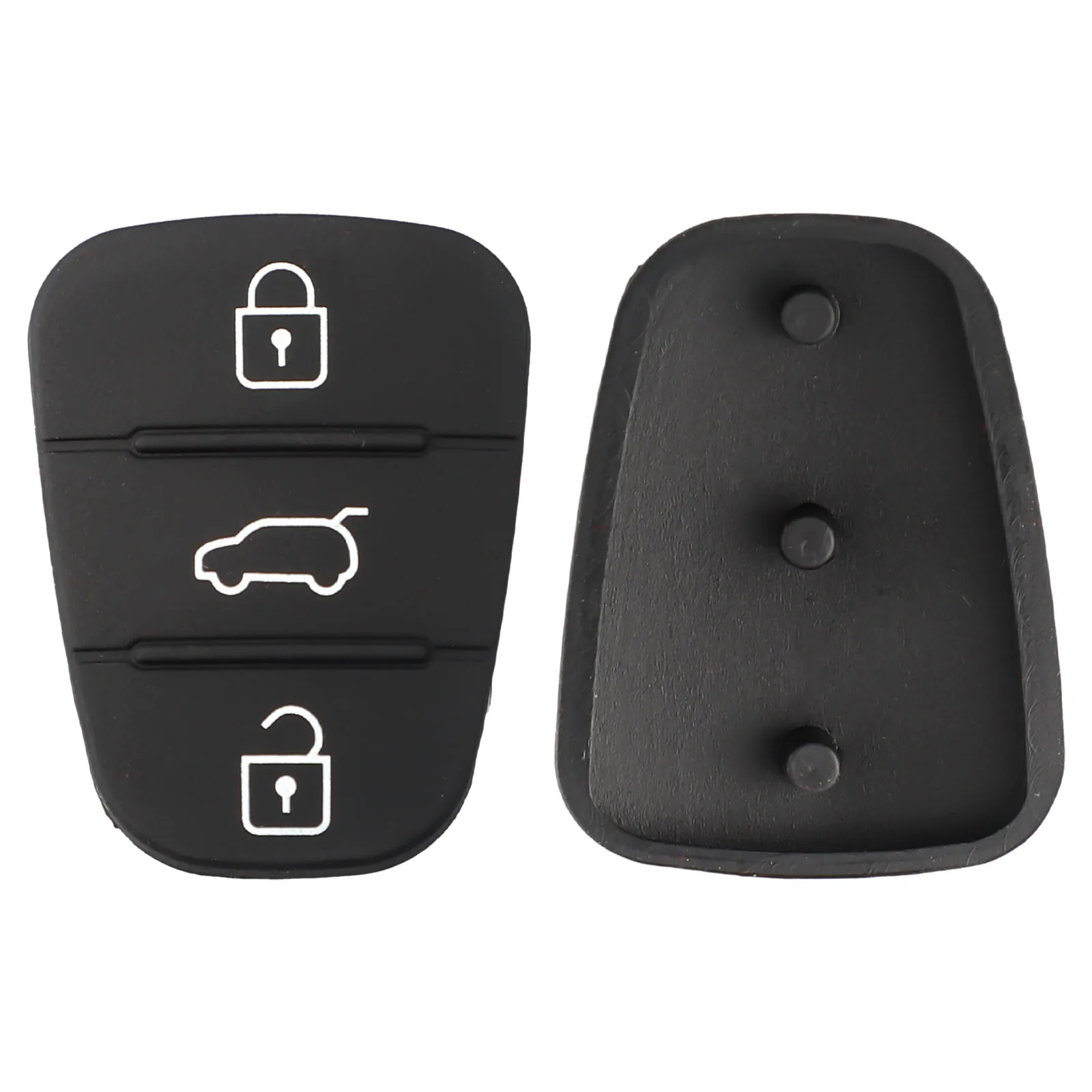 Set of 2 Black Remote Car Key Fob Cases with 3-Button Design