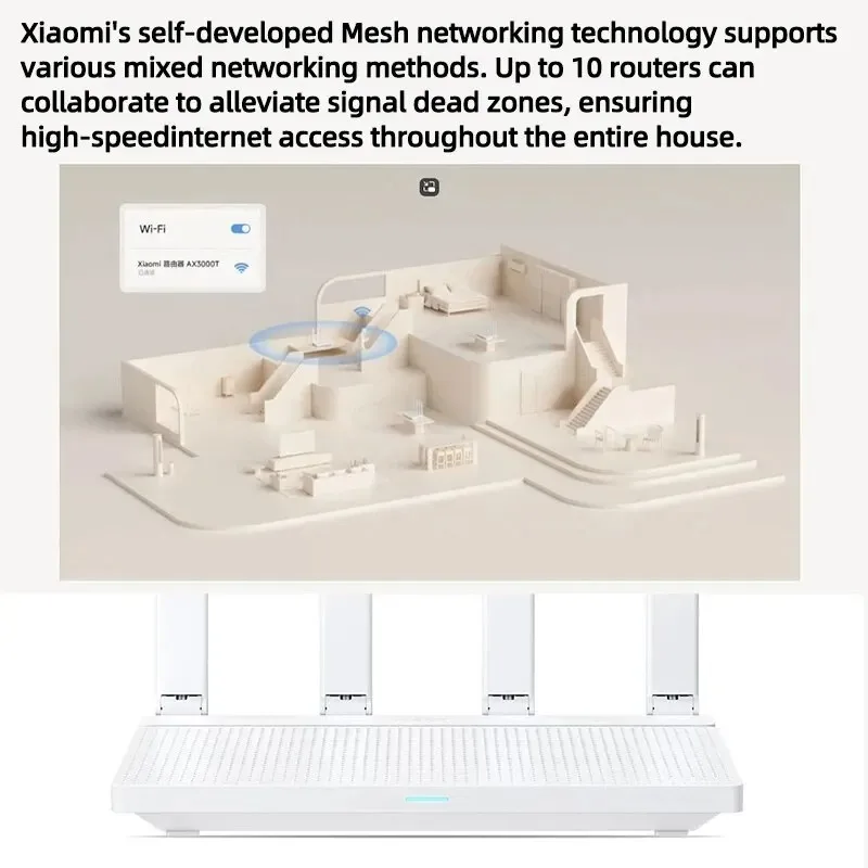 Original Xiaomi Router AX3000T IPTV Mesh Networking Gigabit Ethernet Ports Gaming Accelerator Repeater Modem Signal Amplifier-CN - 5