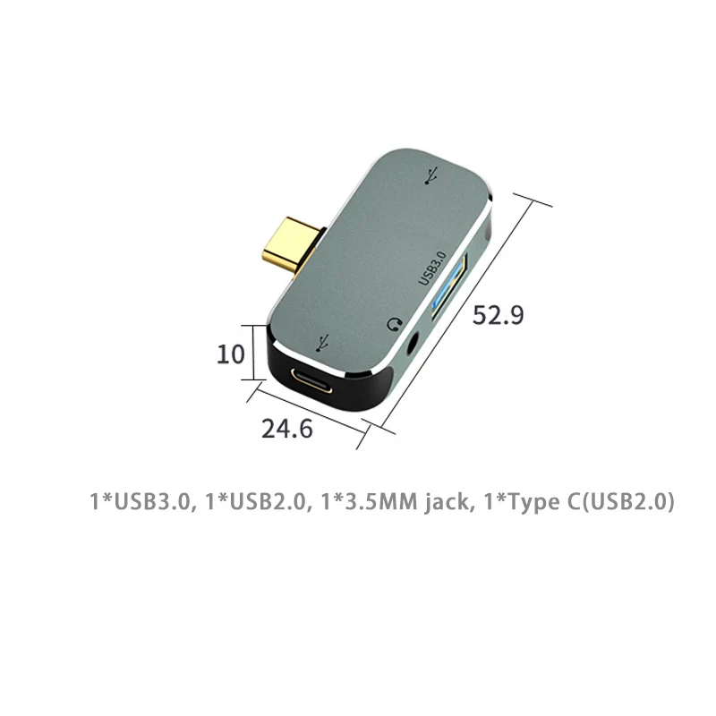Usb tipo c Extender Docking Station Usb 3.0 Jack de Áudio 35 mm Adaptador Hdmi 4k Hub Splitter para Computador Macbook Pd100w - Imagem 4
