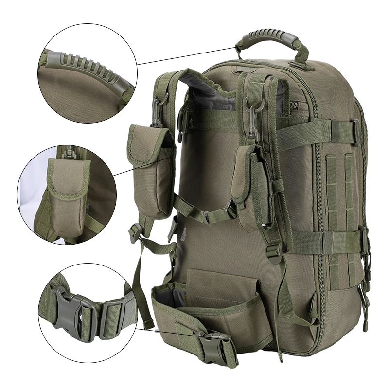 Expandable 60L Tactical Backpack for Travel and Hiking