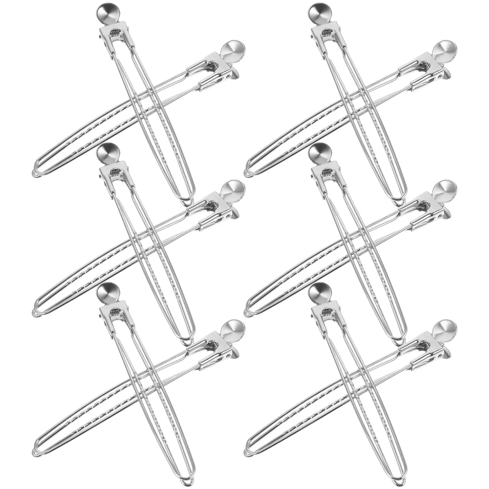 12Pcs 스테인레스 스틸 헤어 스타일링 클립 내열성 내한성 간편한 사용 헤어 파티션 클립 살롱 이발 액세서리
