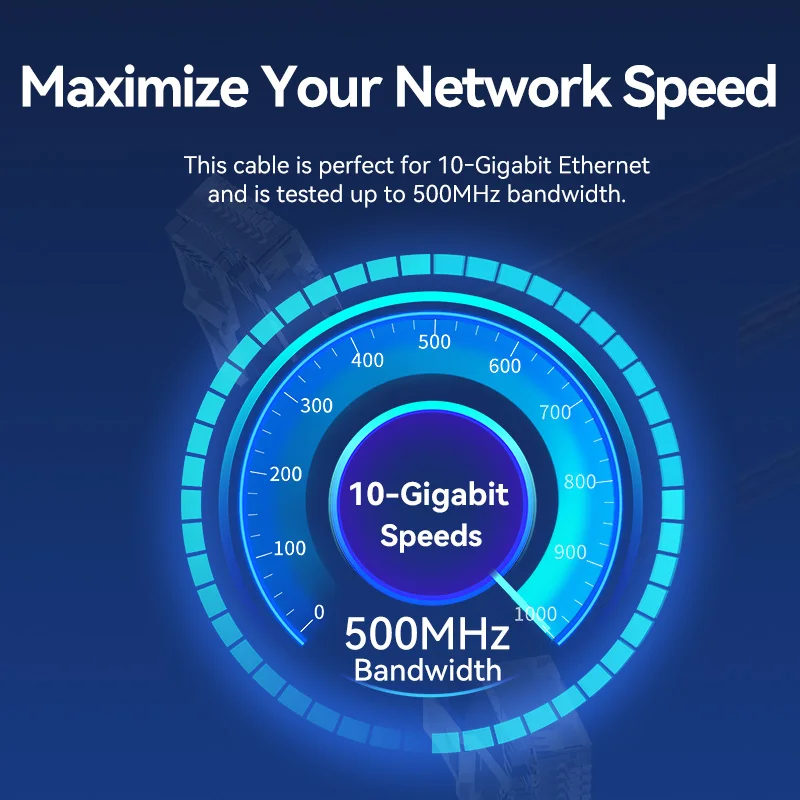 รูปสินค้า สายอีเธอร์เน็ต CAT6A 10Gbps หมุนได้ 360 องศา สำหรับเครือข่ายเร็ว