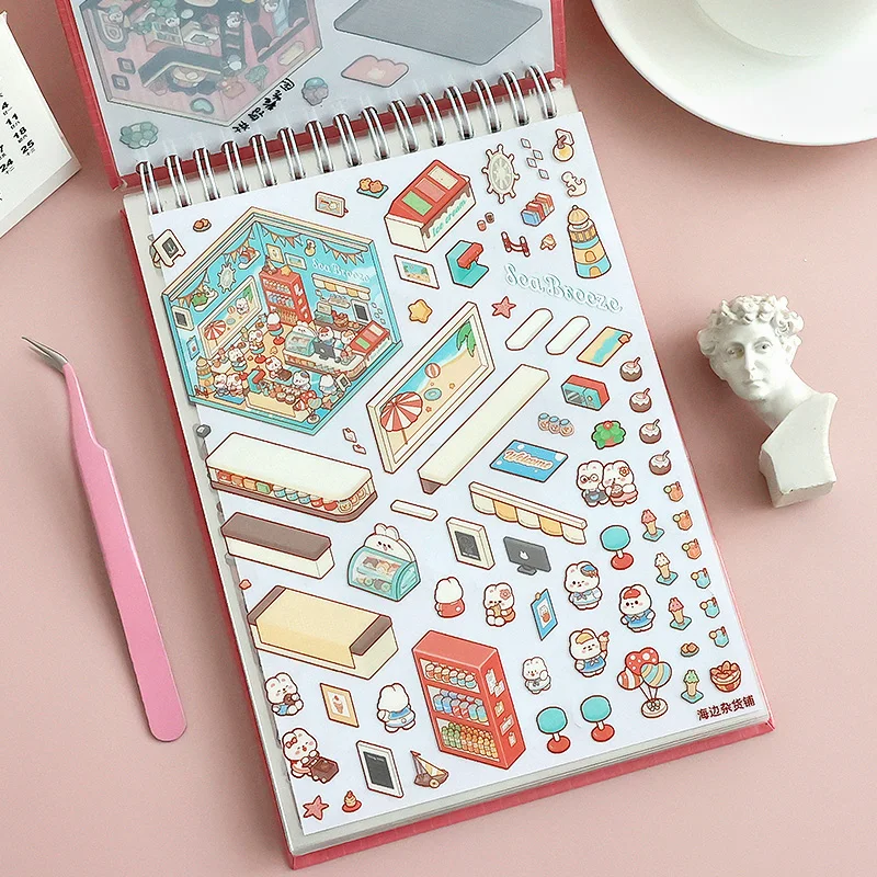 45 Stücke Cartoon Landschaft Aufkleber Buch DIY 3DMminiatur Szene Sammlung 1,0 Aufkleber Geschenk für Kind Kind kawaii schreibwaren aufkleber – Detail 21