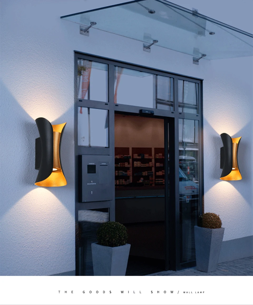 LED 벽 램프 6W 10W 알루미늄 IP65 방수 야외 벽 조명, 정원 베란다 현대 실내 북유럽 돌출 램프 장식 조명