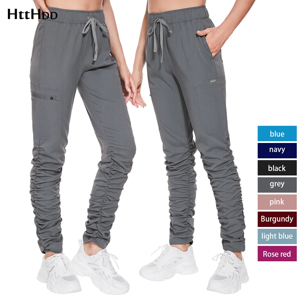

Medical Uniform Work Clothes Bottoms Unisex Beauty Salon Spa Nursing Pants for Women Personalization Stretch Trousers Mens Scrub