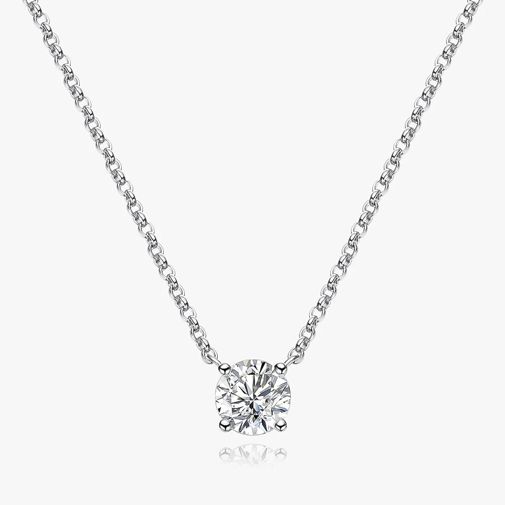 Real 1 Carat D Color Moissanite Pendant Necklace 100% 925 Sterling Silver Sparkling Engagement Wedding Party Fine Jewelry OEVAS