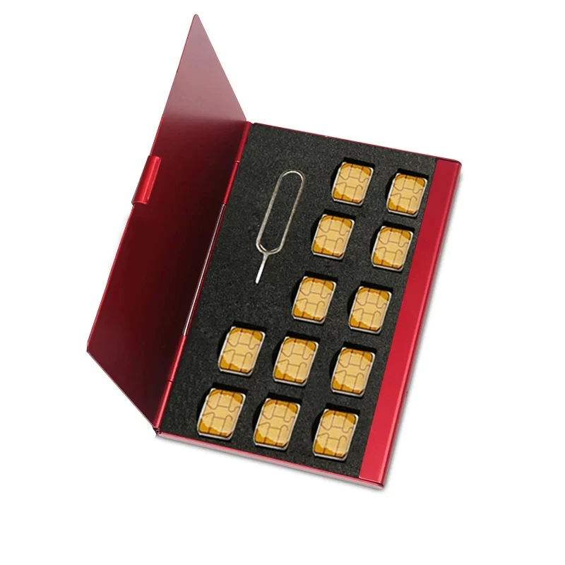 Aluminum Storage Box for Nano SIM Card And pin iphone card holder,digital accessories storage bag