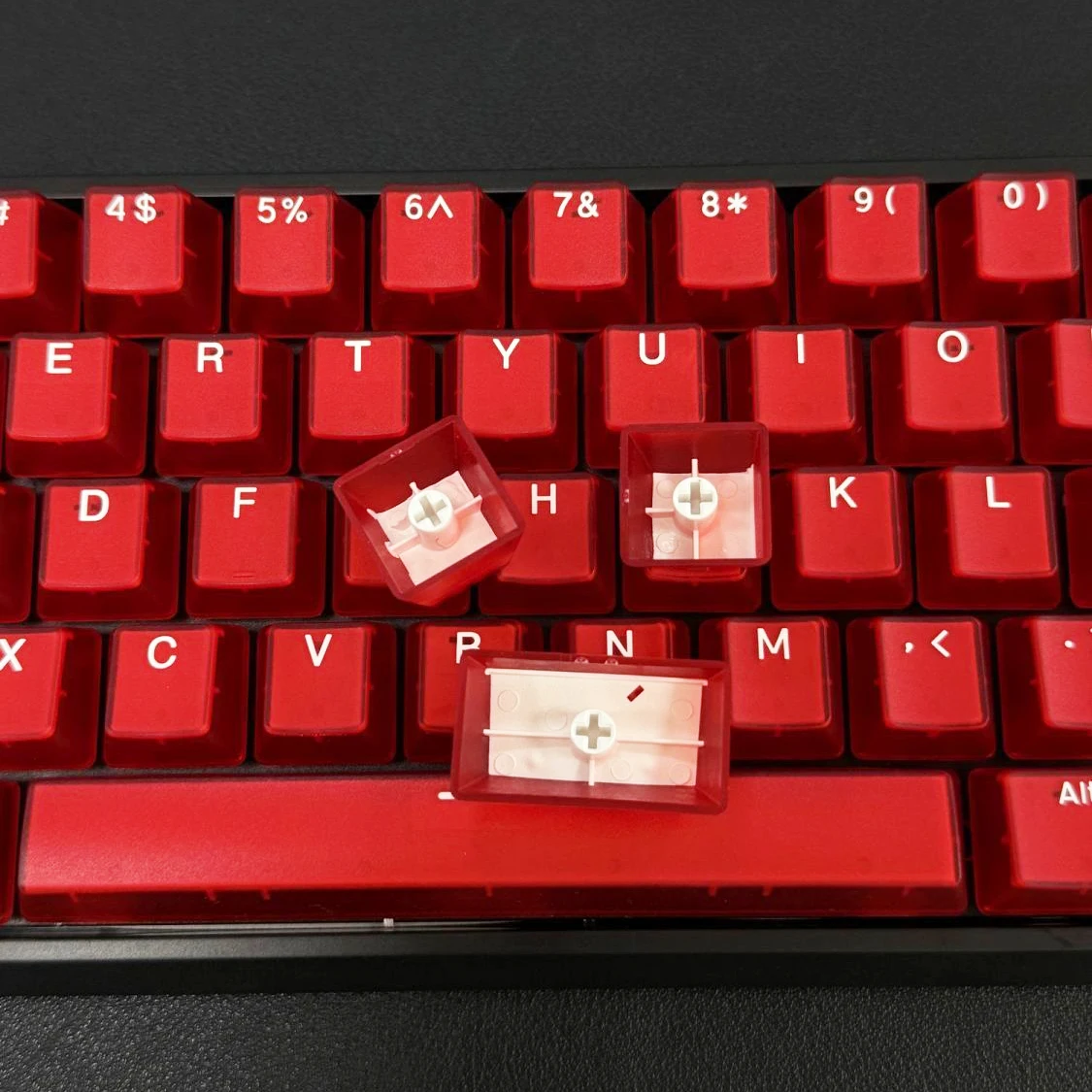 114키 레드 제이드 푸딩 키캡, 더블샷 PBT 키캡, 반투명 RGB 백라이트 키캡, MX 스위치 키보드용 OEM 프로파일
