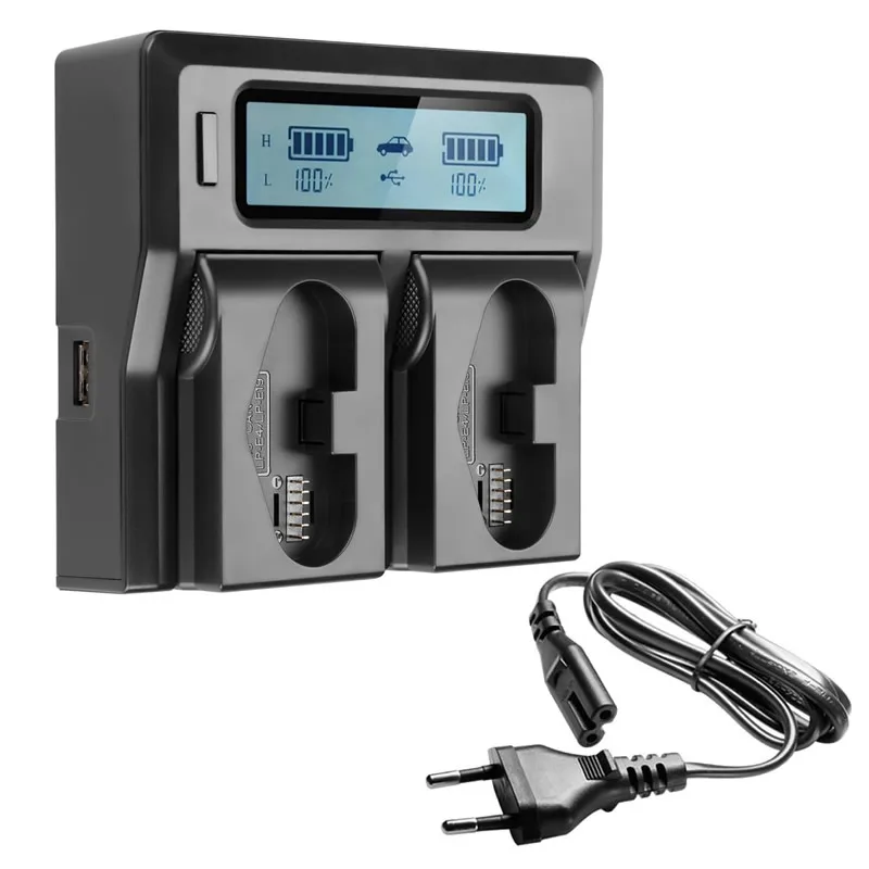 

LP-E19 LP-E4 LC-E19 LC-E4 LC-E4N Dual LCD Display Charger for Canon EOS R3 EOS-1D X Mark II 1dx Mark III For Battery LP-E19 LPE4