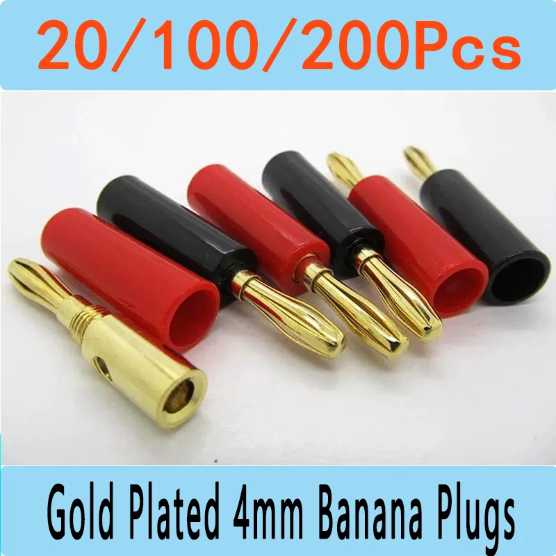 ขั้วต่อปลั๊กกล้วย 4 มม. ตัวผู้สําหรับโพสต์การผูกสายเคเบิลเครื่องขยายเสียงลําโพง 1