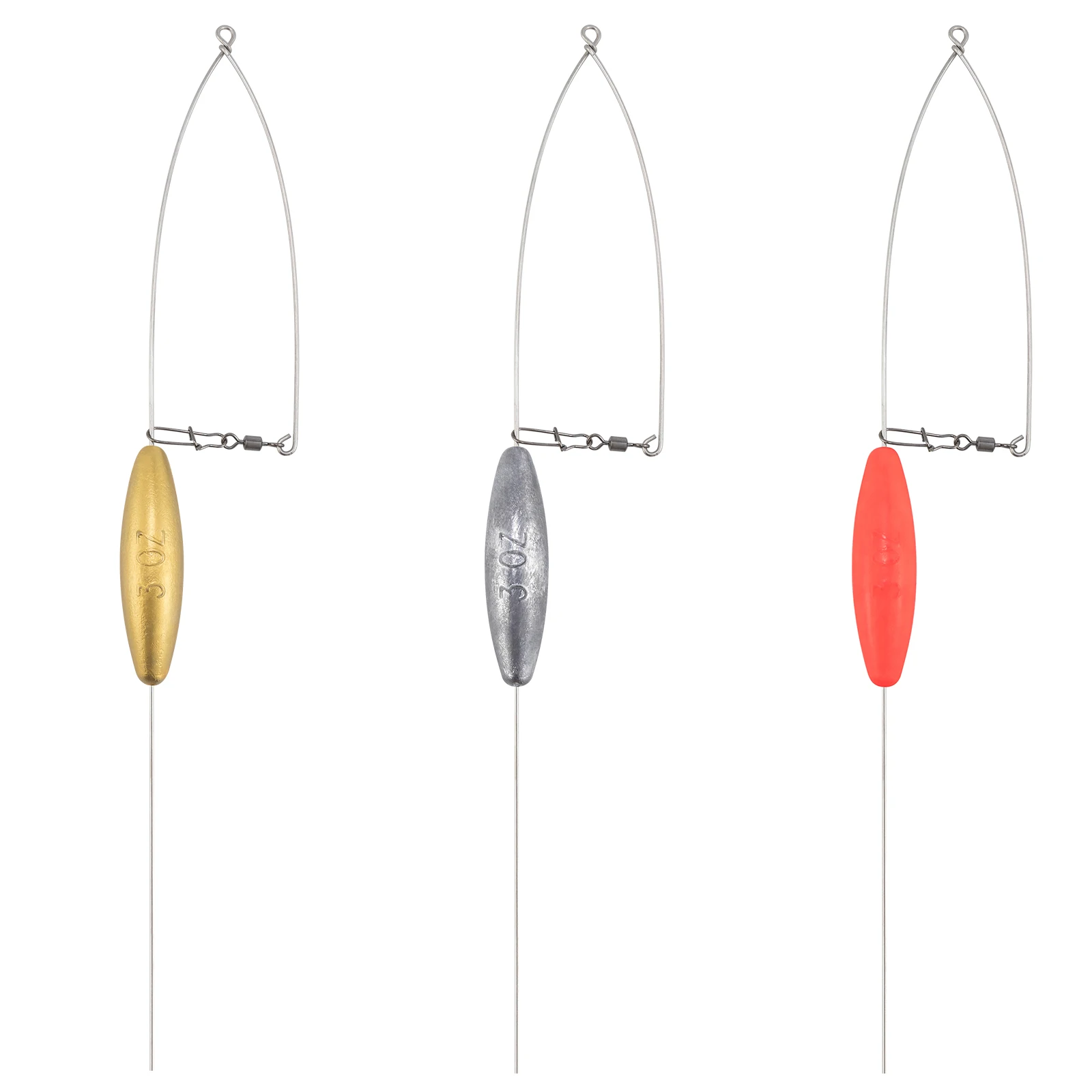 

4pcs Fishing Weight Sinkers Bottom Bouncer for Walleye Rig Trolling for Crawler Harness Walleye Spinner Rigs Wire Weight