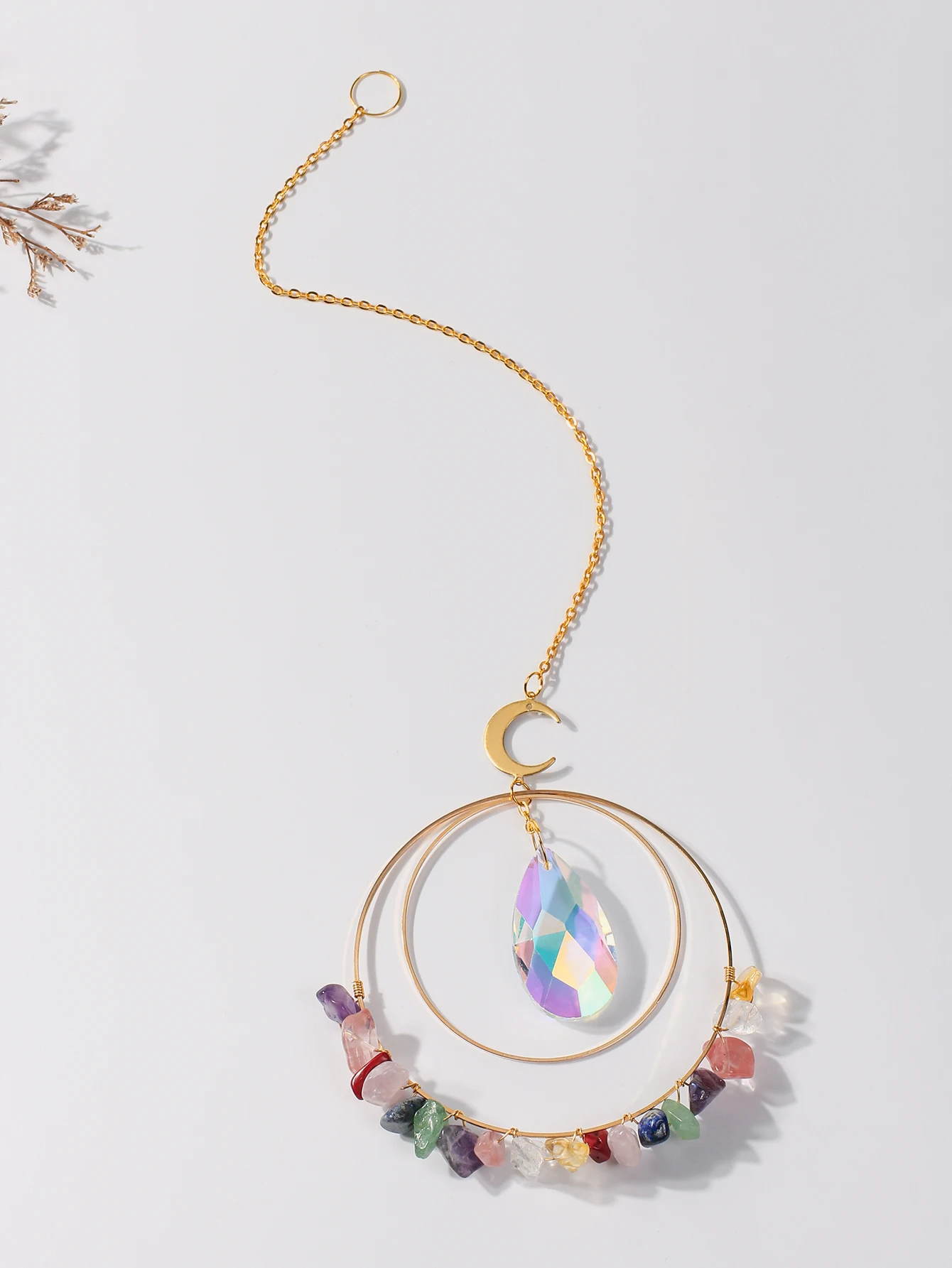 Multicolor Crystal Sun Catcher Wind Chimes Hanging Ornaments Garden Suncatchers Window Light Catcher Outdoor Decors Car Ornament