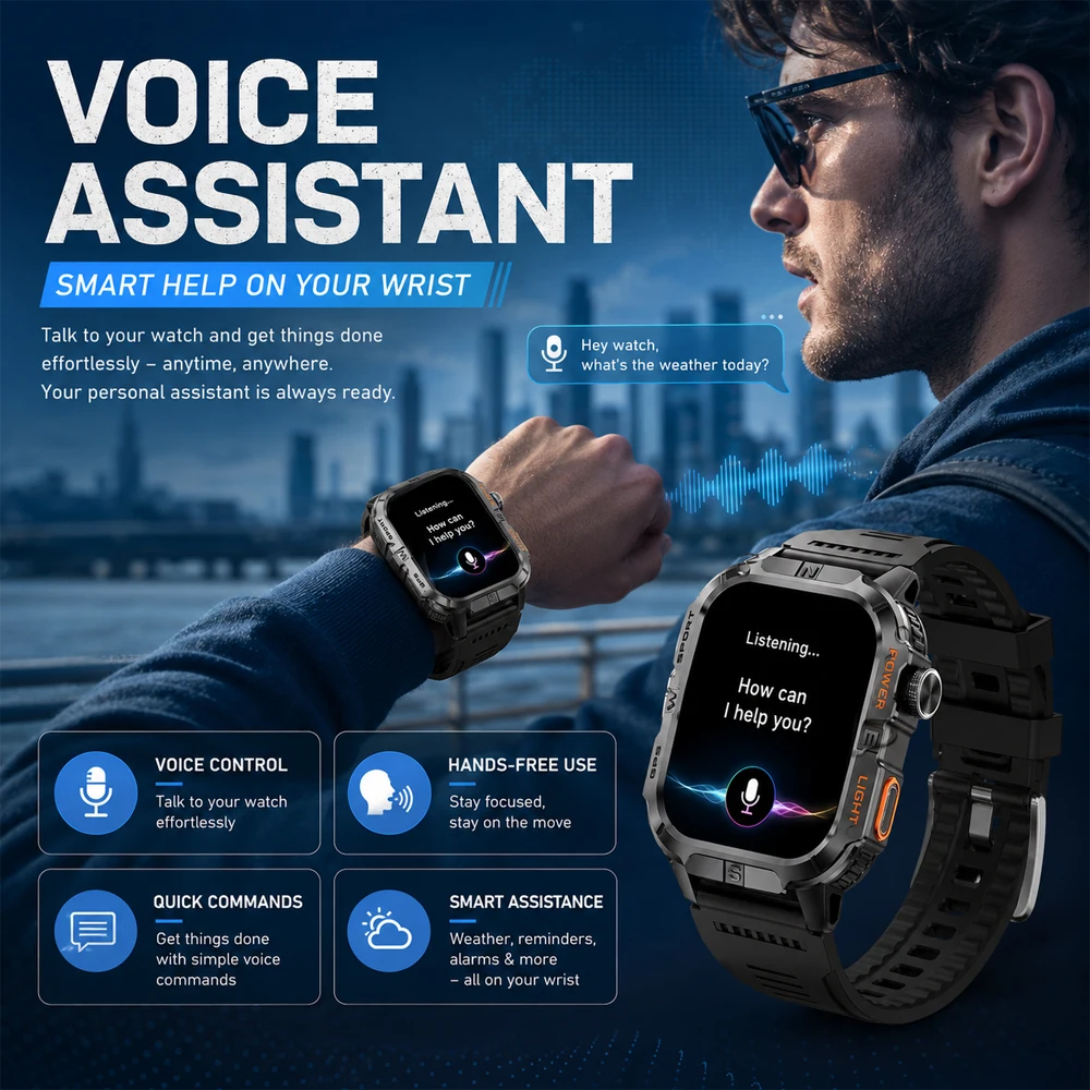 Smartwatch da Uomo con 6 Posizionamenti Satellitari, Impermeabile IP68, Chiamate BT, Batteria 540mAh, Schermo HD 2.01, 100+ Modalità Sportive - immagine 6
