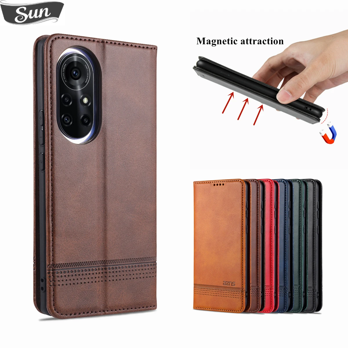 

Deluxe magnetic adsorption leather fitted case for Huawei Nova 8 Pro Nova8 5G flip cover protective case capa fundas