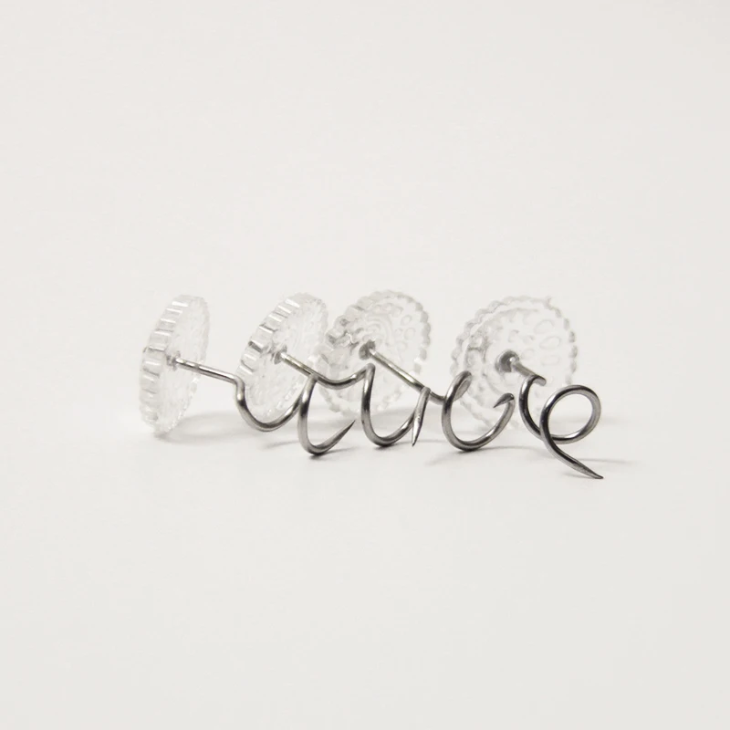 Practical Stainless Steel Transparent Spiral Nail Sofa Tack Pins Bed Skirt Fixed Twist Nail DIY Handcraft Fastener Accessories Craft Supplies