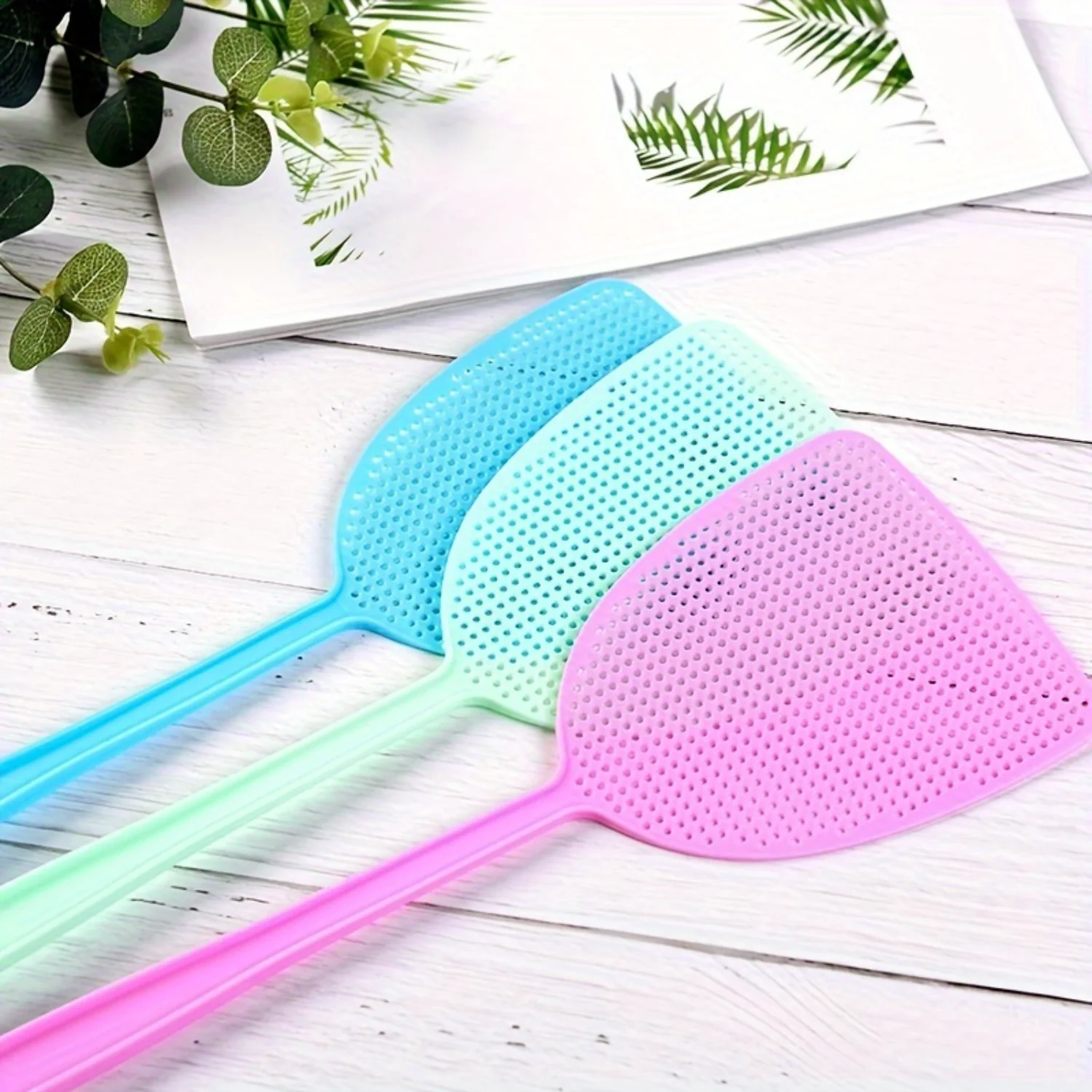 3pcs Long-Handled Fly Swatter-Durable Plastic, Manual Mosquito Killer, Summer , Back to School Supplies, Household Pest Contro