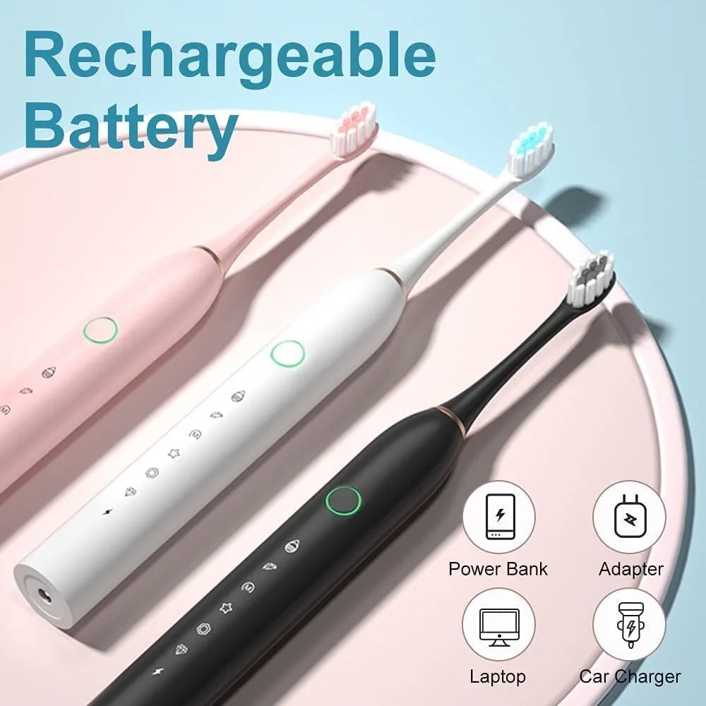 6 Clean Modes Sonic Electric Toothbrush USB Rechargeable Massage Relax Tooth Brush Adult Washable Teeth Whitening Cleaning Brush original xiaomi mijia youpin doctor bei sonic electric toothbrush e3 thermochromic technology 5 major tooth cleaning modes