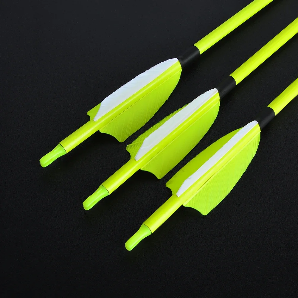 31.5inch Archery Mix Carbon Arrow Spine500 with 100Grain Replaceable Arrowhead 3inch Turkey Feather,Recurve Compound Bow Hunting