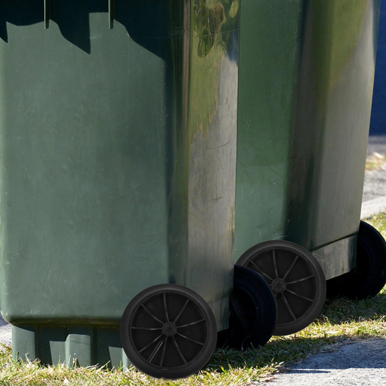 2 Pcs Garbage Bin Wheels Garbage Can Cleaner Outdoor Outdoor Trash Can Wheels Garbage Can Wheels Cart Accessories