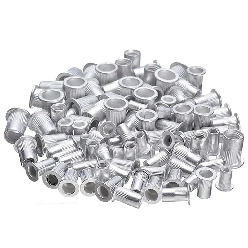 100pcs/20pcs Steel Aluminum Rivet Nuts Kit Threaded Rivet Nut Inserts Rivnut Nutsert M4 M5 M6 M8 Mixed Kit Set bolts and nuts
