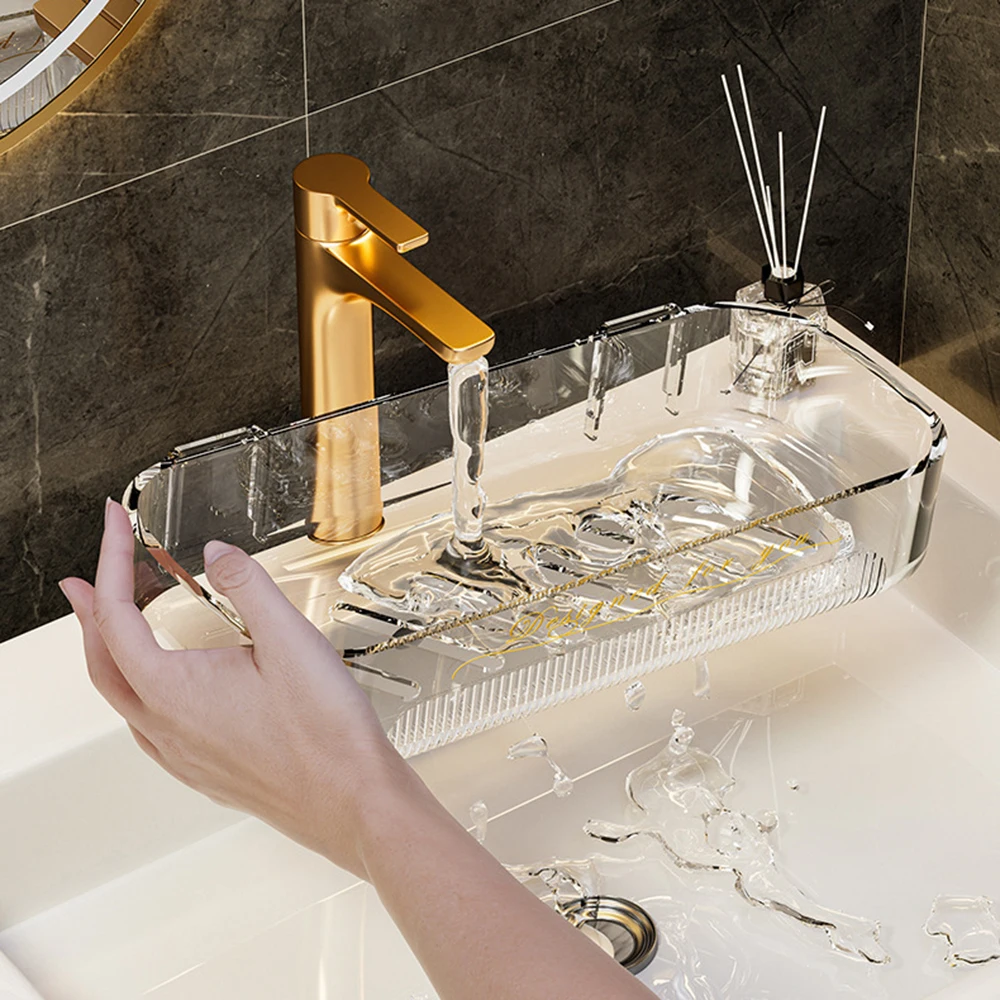 Light Luxury Acrylic Storage Box acrylic storage box 1pc Toilet Washstand Cosmetic Storage Box Bathroom Rack