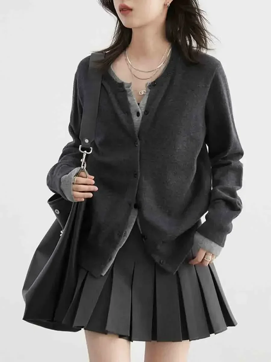 CHIC VEN Women Cardigan Korean O Neck Loose Single Breasted Knitted Sweaters Fashion Female Jumpers Clothing Autumn 2025 3