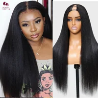 Beautyforever EasiContour™  Yaki Straight V Part Wig Human Hair Elastic DrawString Yaki V Part Human Hair Wig Kinky Straight 1