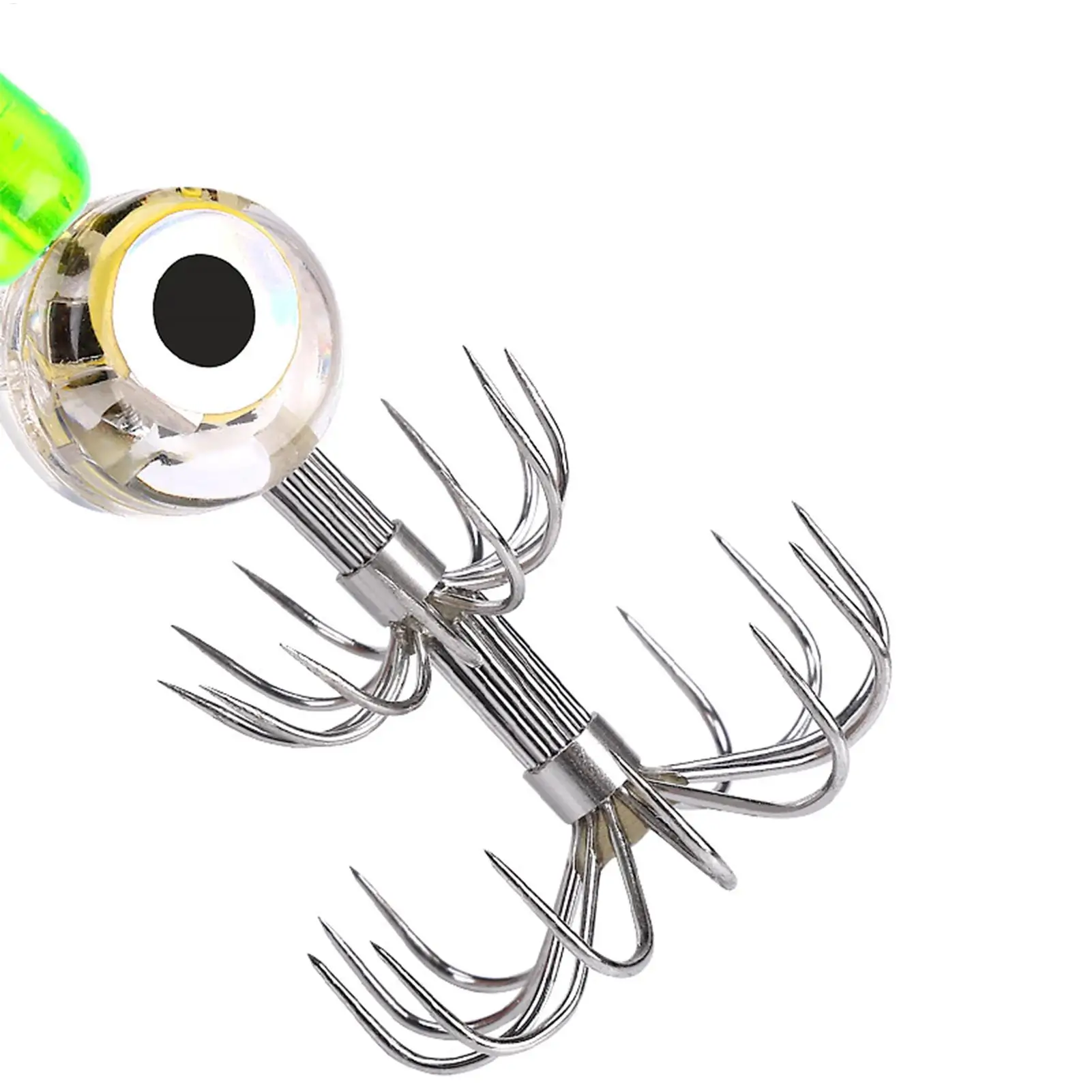 Luminous Squid Jig Hooks Kit 1pcs Glow Squid Jigs Saltwater Fluorescent Fishing Cuttlefish Sleeve Squid Jig Baits Night Lures