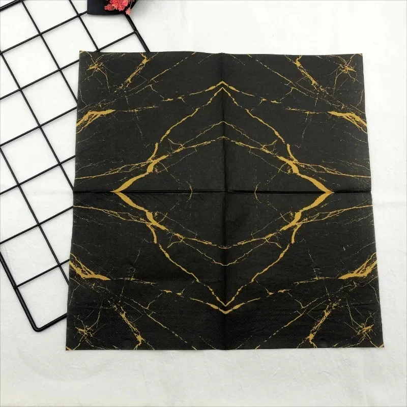 20pcs/Pac 33*33cm 2-Ply Printed Napkins Black Marble Printed Paper Napkins Home Party Placemats Butterfly Bart paper napkins disposable paper placemats