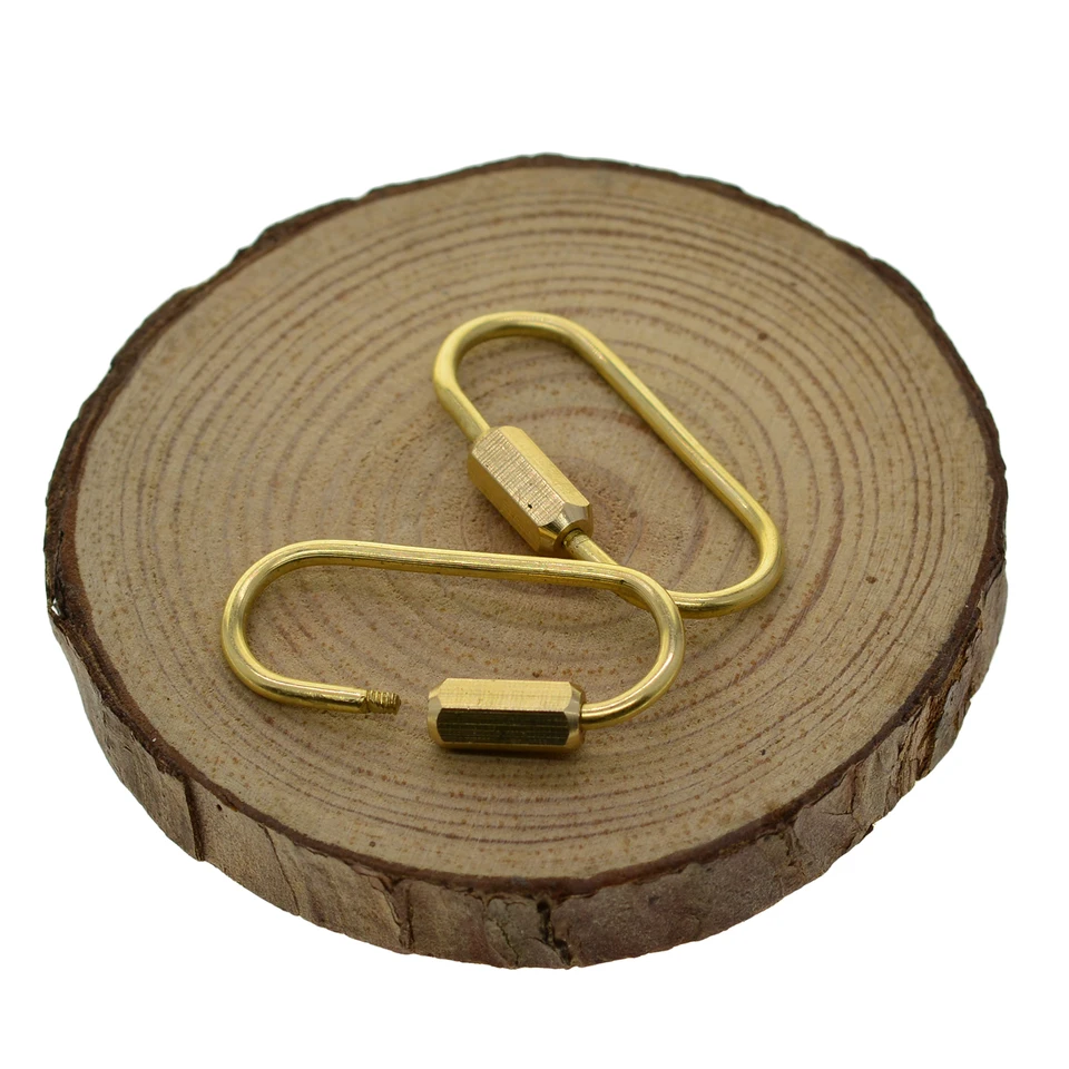 4 Portachiavi In Ottone Dorato Con Chiusura A Vite | Set Forme Ovale, D E Goccia | Organizer Chiavi Uomo/Donna - 2