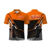 Trendy KTM Logo Printed Motorcycle Riding Comfortable Breathable Sport Shirt New Turn-down Collar Short Sleeved Polo Shirt 2