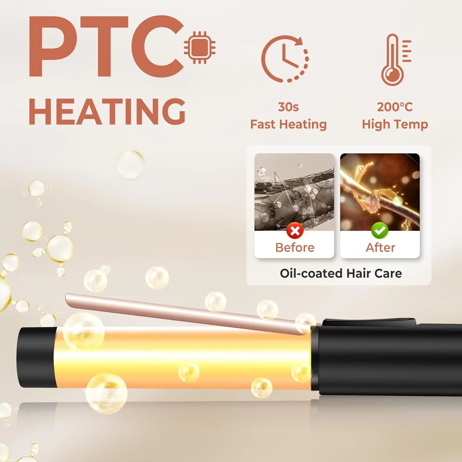 Travel Size Curling Iron Dual Voltage Mini Curling Iron for Short Hair with 25mm Barrel Ceramic Mini Hair Curler hair curler