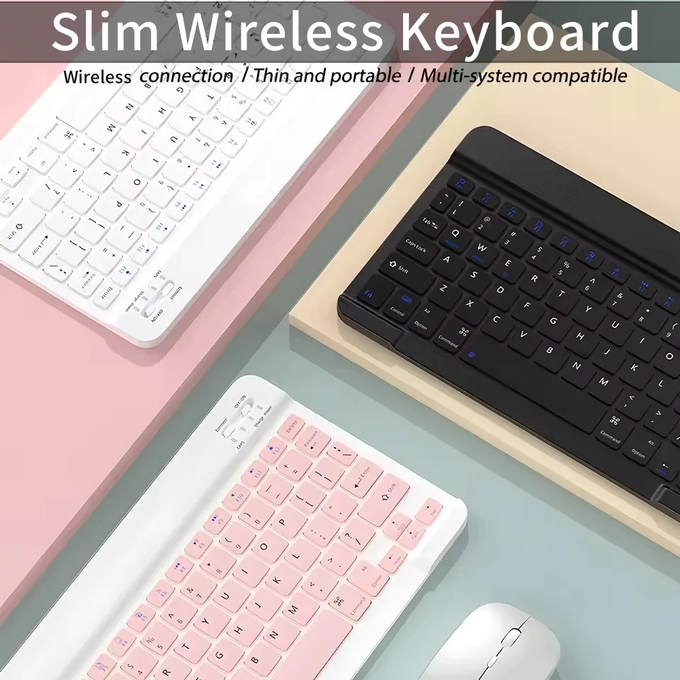 Ultra-Thin Rechargeable Bluetooth Keyboard - 78-Key Portable Design