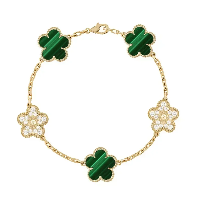 

Fashion jewelry original four-leaf clover bracelet high quality multiple electroplated agate stone bracelet
