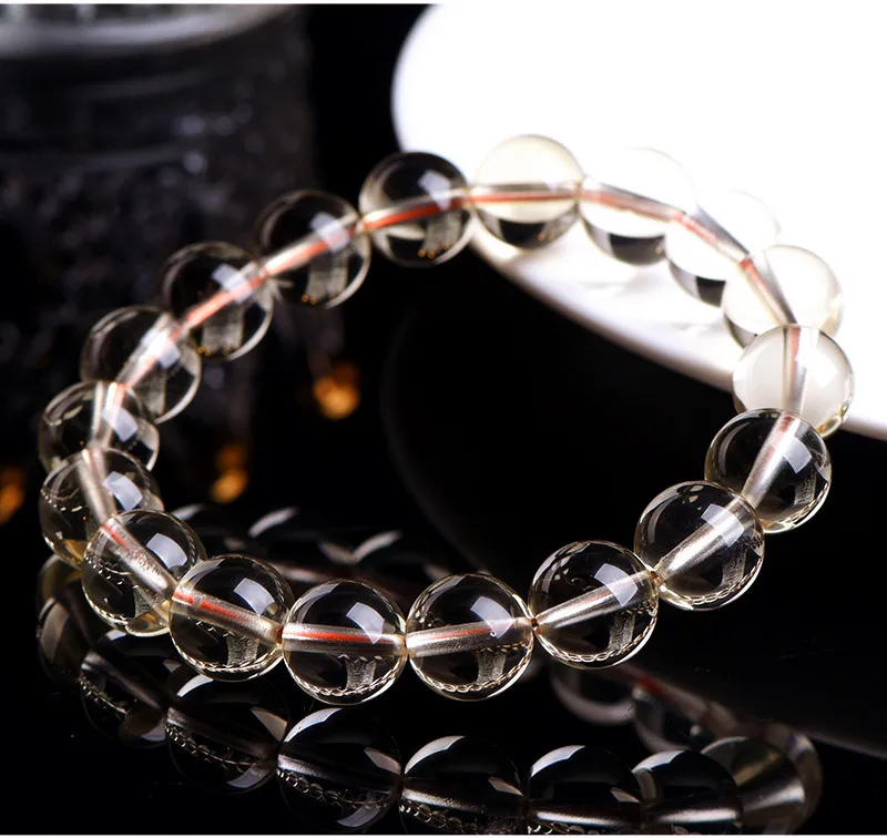 Natürlicher gelber Citrin-Stein, 10 mm, 11 mm, 12 mm, Perlen-Armband, handgefertigter Quarz-Schmuck für Damen und Herren, Unisex, Stretch-Armreif, Geschenk – Detail 9