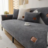 Wool Sofa Cover Winter Warm Living Room Sofa Cushion Plush Thickened Non-Slip Towel Comfortable Breathable Backrest Armrest 2