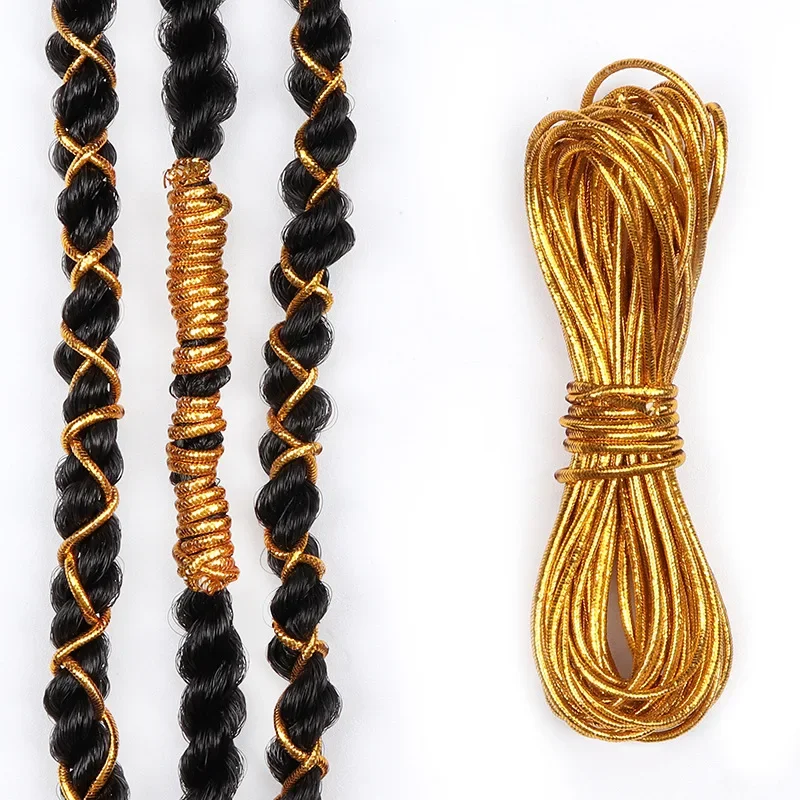 Hair Accessory Fashion Dreadlock Bead Braids Hair Decor Shimmer Stretchable Braiding Strings Long Styling 1M/5M