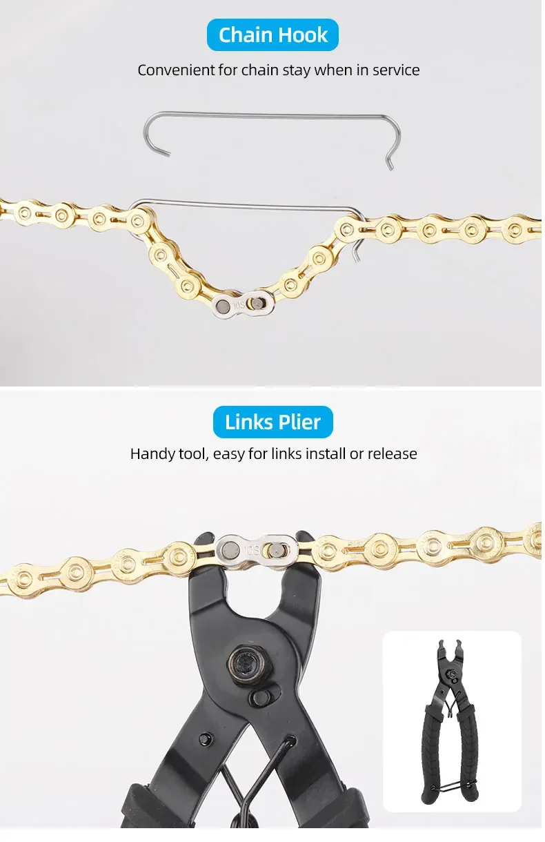 Description Picture 5 of item6Pairs Bicycle Quick Link Reusable Carbon Steel Chain Connectors for 6/7/8/9/10/11/12 Speed Chains Silver Gold