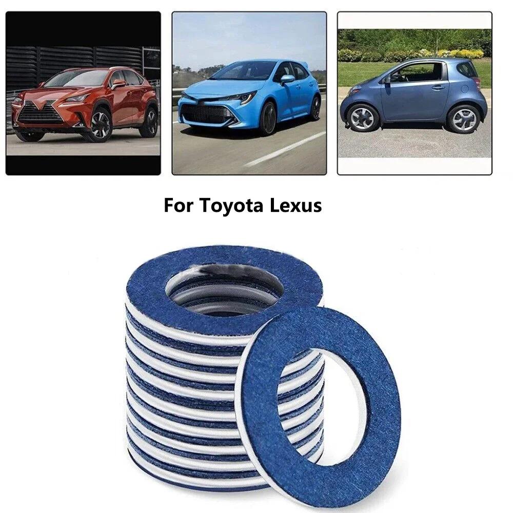 10PCS Car Oil Drain Screw Gasket Rings Oil Pan Drain Plug Seal For Toyota Camry Corolla Rexroth Sas 90430-12031 Wear Parts