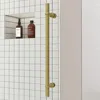 Frameless Shower Door, 56 1/8“-60” W X 76“ H, Aluminum, 5/16”8mm Clear Tempered Glass , with Handle, Double Sliding Shower Door 4