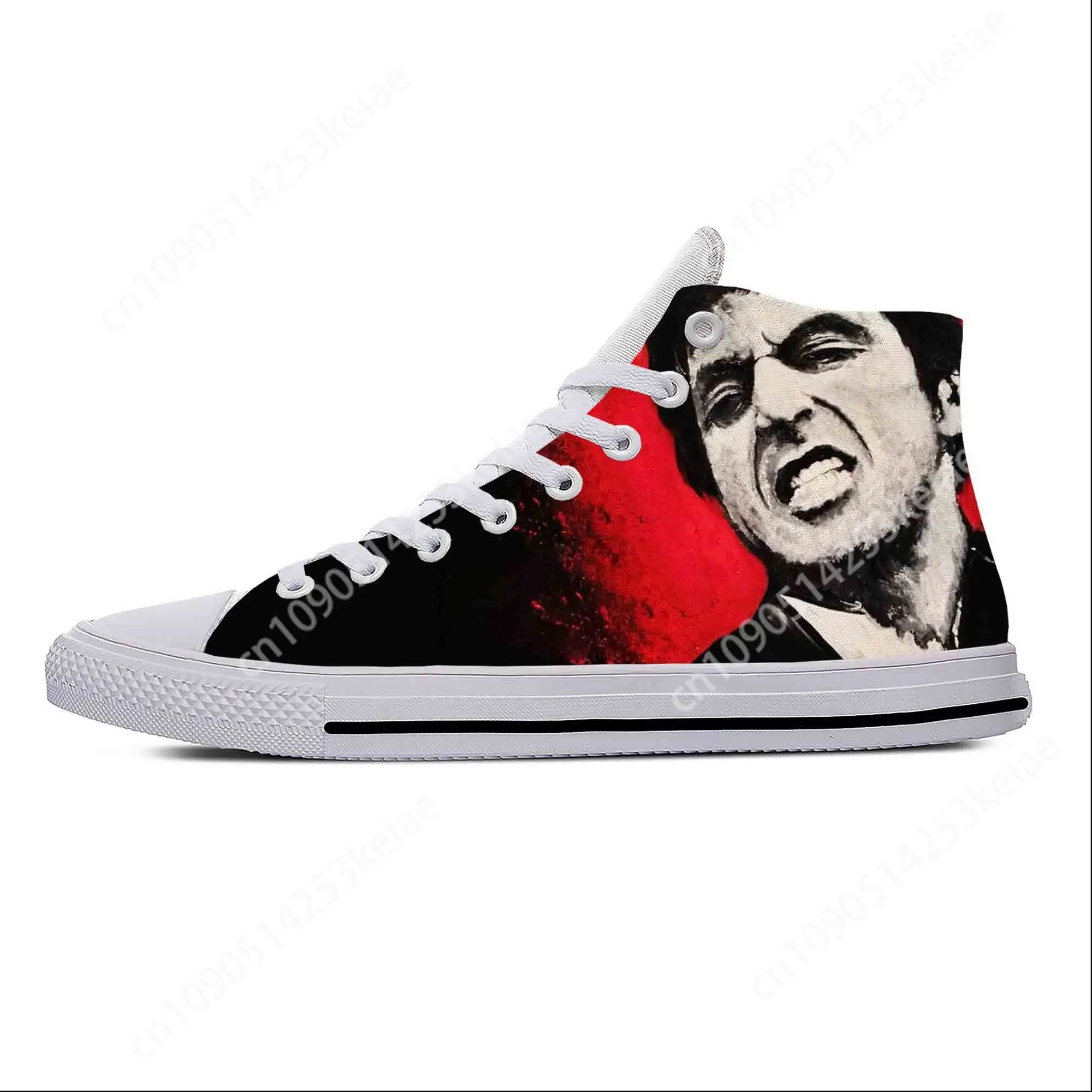 Summer Scarface Tony Montana Movie Anime Cartoon Hot Casual Shoes High Top Lightweight Board Shoes Breathable Men Women Sneakers 3