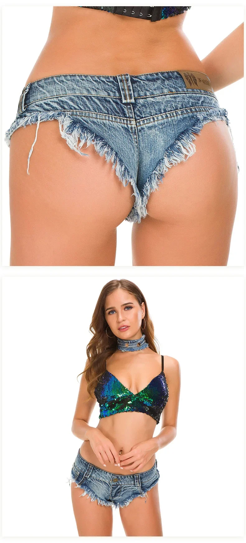 Denim shorts detail