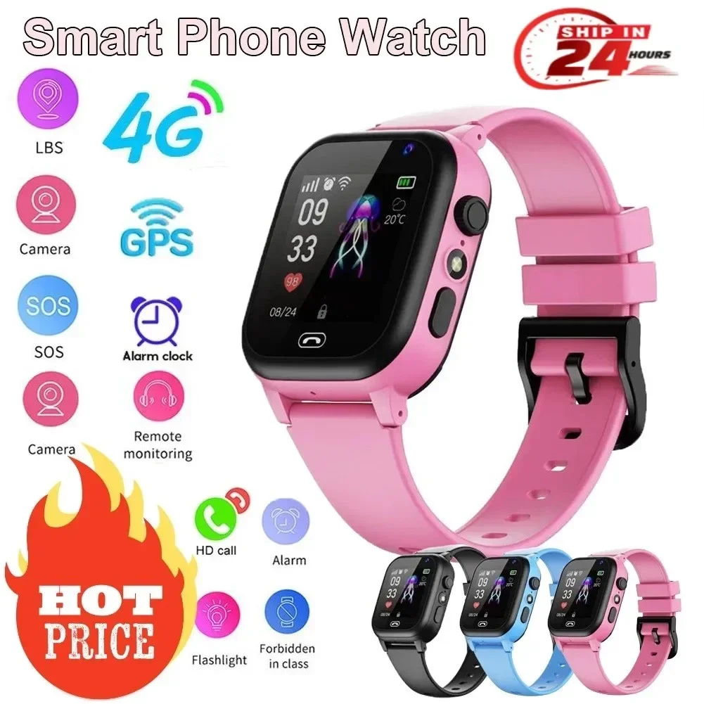 

Kids 4G Smart Watch SOS GPS Location Video Call Sim Card For Children SmartWatch Camera Waterproof Watch For Boys Girls Relojes