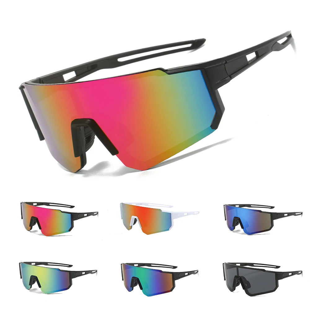 

1pc Men Women Cycling Sunglasses UV Protection Anti-Glaring Windproof Sun Glasses Large Frame for Outdoor Sports Eyewear Goggle