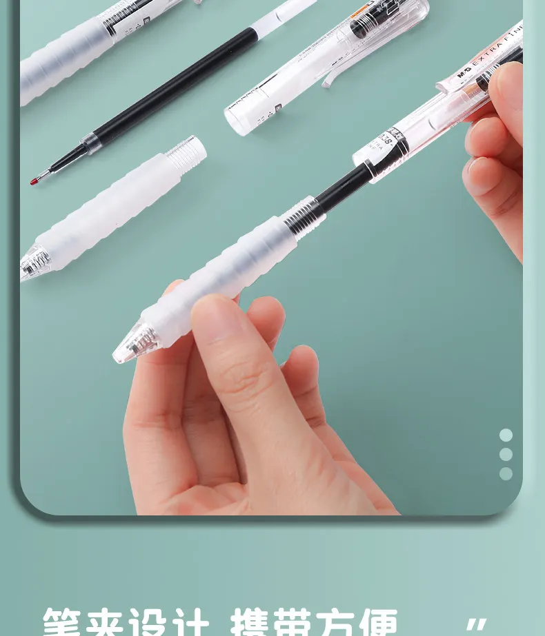 M&G Gelstift, ultrafein 0,2 mm/0,38 mm, schwarzer Finanzstift, ST-Spitze, weicher Gummigriff, ideal für Studenten und Bürogebrauch – Detail 10